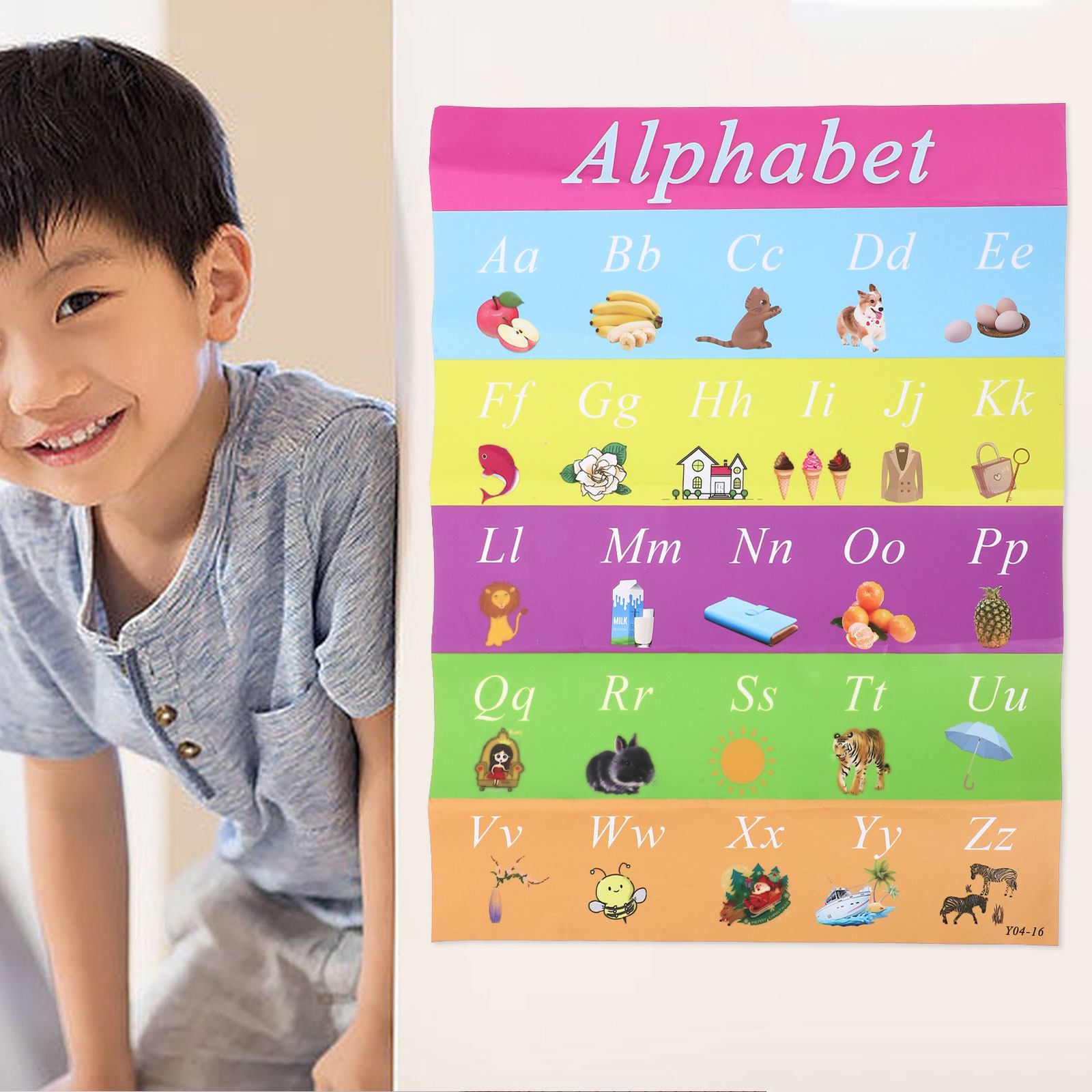 Kids Education Charts - Poster Educativo Autoadesivo dell'Alfabeto per l'Apprendimento